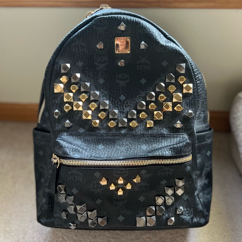MCM large stark visetos studded backpack
